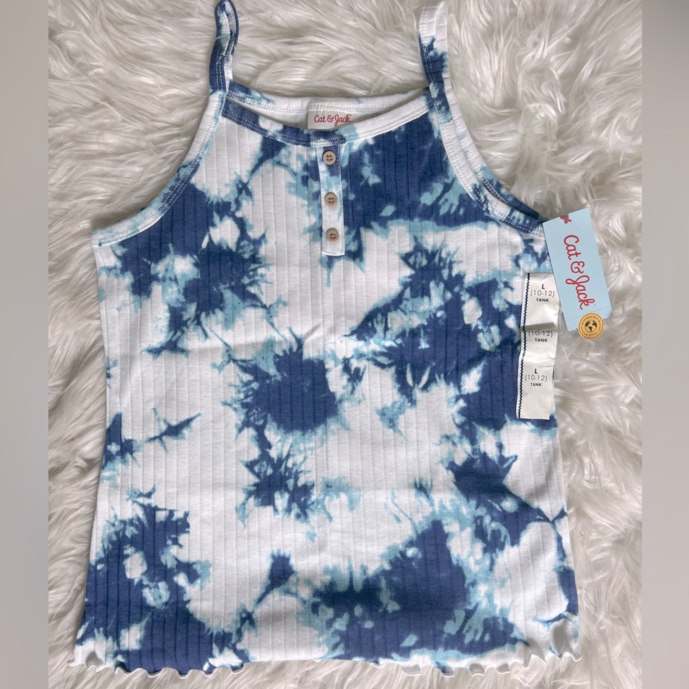 NWT Cat & Jack Tie Dye Girls Ribbed Tank Top